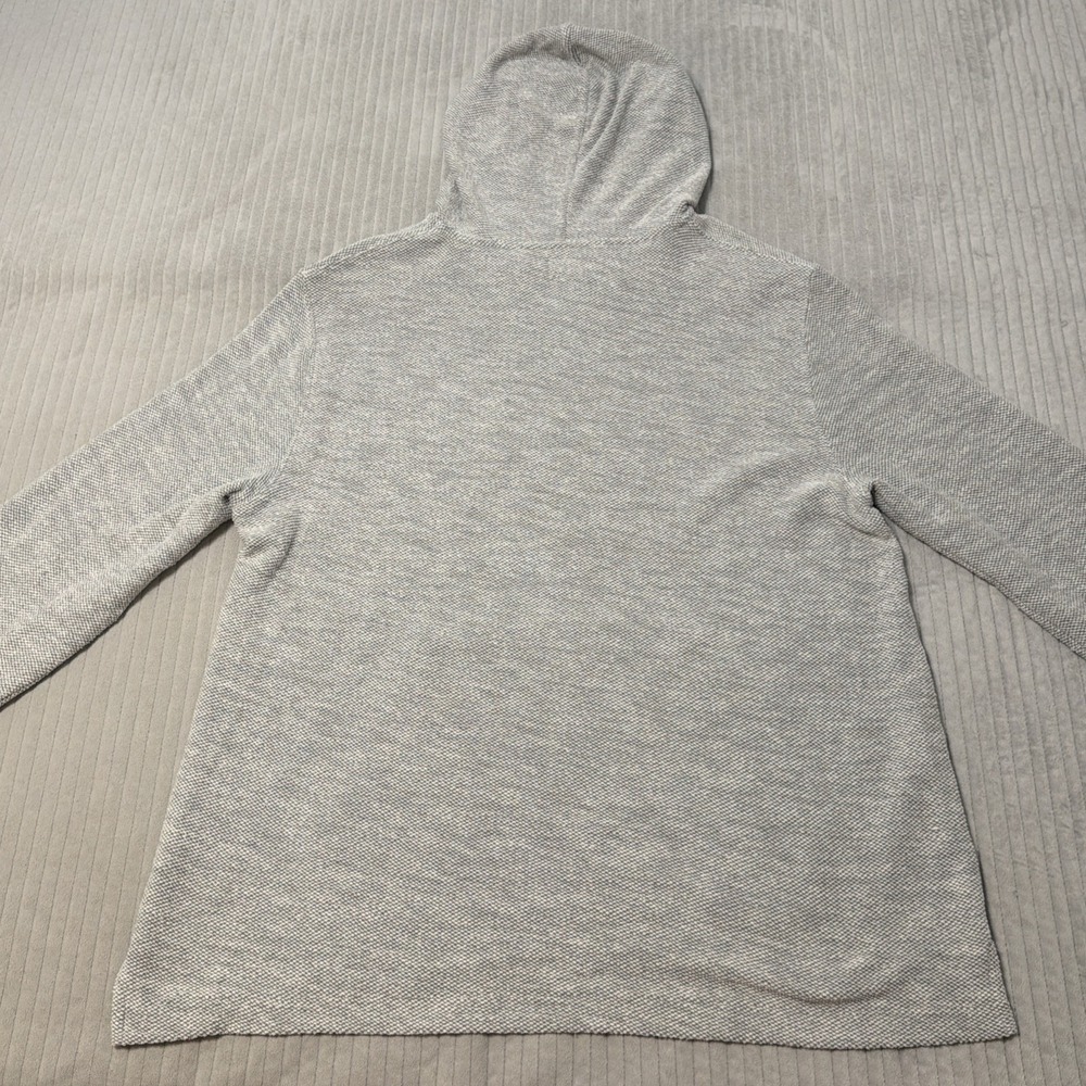 Faherty Whitewater Beach Hoodie Mens XL Gray Waffle Knit Pullover Sweater - Picture 7 of 8